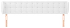 Κεφαλάρι με Πτερύγια Λευκό 163x23x78/88 εκ. Συνθετικό Δέρμα - Λευκό