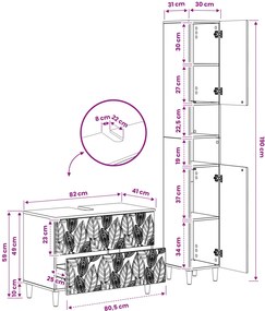 vidaXL Σετ Ντουλαπιών Μπάνιου 2 Τεμαχίων DELFT Sonoma Δρυς