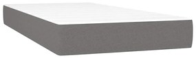 vidaXL Κρεβάτι Boxspring με Στρώμα &amp; LED Σκ.Γκρι 120x190εκ. Υφασμάτινο