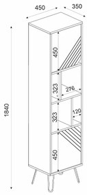 Βιβλιοθήκη μελαμίνης Norma Megapap χρώμα καρυδί 45x35x184εκ. - GP042-0109,1