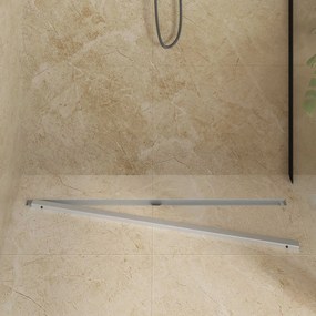 vidaXL 360° Νεροχύτης ντους με λεπτό μοντέλο Ασημί 100 cm