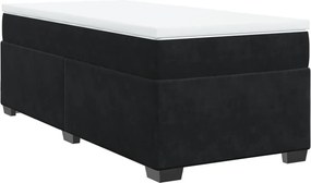vidaXL Κρεβάτι Boxspring με Στρώμα Μαύρο 90x200 εκ. Βελούδινο
