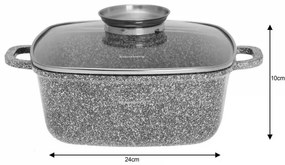 Кατσαρόλα Klausberg KB 7530, 4.4 l, Γυάλινο καπάκι, Μαρμάρινη επίστρωση, Επαγωγική, Γκρι