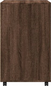 vidaXL Ντουλάπι Με Ροδάκια Καφέ Δρυς 60x48x81 εκ. Επεξεργασμένο Ξύλο