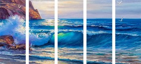 5 μέρος εικόνα κύματα θάλασσας στην ακτή - 100x50