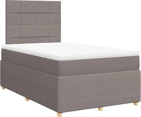 vidaXL Κρεβάτι Boxspring με Στρώμα Taupe 120x190 εκ. Υφασμάτινο