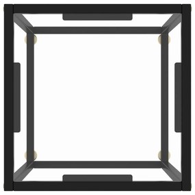 Τραπεζάκι Σαλονιού Μαύρο 40 x 40 x 50 εκ. με Ψημένο Γυαλί - Μαύρο
