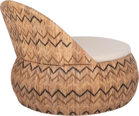 ΠΟΛΥΘΡΟΝΑ ΣΤΡΟΓΓΥΛΗ LADLON HM5992 RATTAN ΦΥΣΙΚΟ-ΕΚΡΟΥ ΜΑΞΙΛΑΡΙ 97x97x76Υεκ.