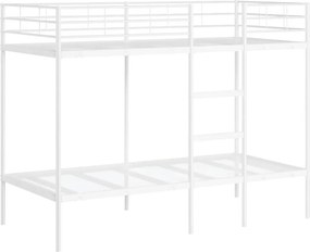 vidaXL Κουκέτα χωρίς στρώμα Λευκό 100x190 cm Ατσάλι