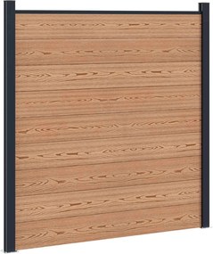 vidaXL Πάνελ Φράχτη 10 pcs WPC και Αλουμίνιο Καφέ