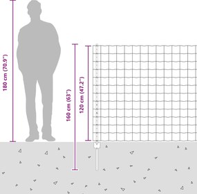 vidaXL Περίφραξη Euro με Στήλη 10 x 1,2 μ Γαλβανισμένος Χάλυβας Ασημί