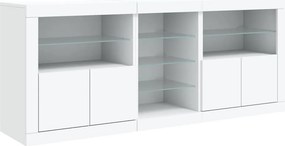 vidaXL Μπουφές με Φώτα LED Λευκός 181,5 x 37 x 67 εκ.