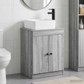 vidaXL Σετ Επίπλων Μπάνιου Γκρι Sonoma Επεξεργασμένο Ξύλο