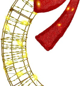 vidaXL Στεφάνι με 60 LED Θερμό λευκό 76 x 76 x 8 εκ PET