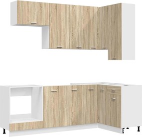 vidaXL Μονάδα κουζίνας LYON 8 pcs Sonoma Δρυς Επεξεργασμένο Ξύλο