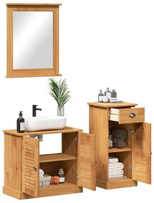 vidaXL Σετ Επίπλων Μπάνιου με συρτάρι VIGO 3 pcs Καφέ 37 x 34 x 80 εκ