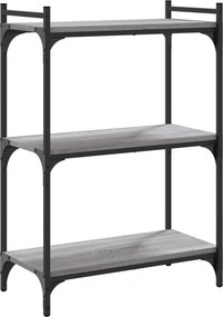 vidaXL Βιβλιοθήκη 3 Επιπέδων Γκρι Sonoma 60x30x86 εκ. Επεξεργ. Ξύλο