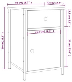 ΚΟΜΟΔΙΝΟ ΓΚΡΙ SONOMA 40 X 42 X 60 ΕΚ. ΑΠΟ ΕΠΕΞΕΡΓΑΣΜΕΝΟ ΞΥΛΟ 825909