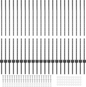 vidaXL Στύλος Περιφράξεων 22 pcs Γκρι 160 cm Ατσάλι