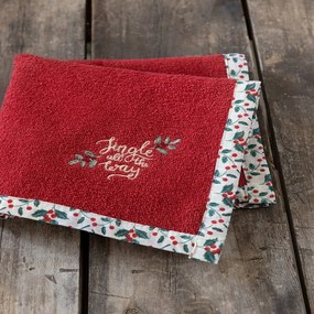 Πετσέτα Κουζίνας Χριστουγεννιάτικη Mistletoe Red-White Nima 40x40cm