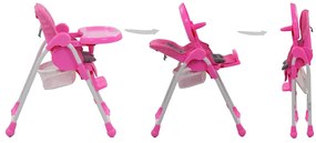 vidaXL Καρεκλάκι Φαγητού Ροζ / Γκρι