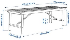 BONDHOLMEN τραπέζι/εξωτερικού χώρου, 235x90 cm 205.581.96