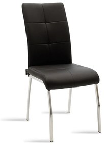 029-000069 Καρέκλα Ariadne pakoworld PU μαύρο-πόδι χρωμίου 43,0x63,0x96,0εκ METAL - PU BLACK - CHROME, 1 Τεμάχιο