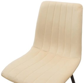 Καρέκλα Τραπεζαρίας Noor σε Μπέζ Βελούδο και Μαύρο Μεταλλικό πόδι 44x53x86εκ. 4αδα 44x53x86 εκ.