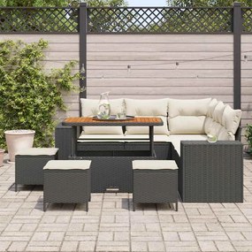 vidaXL Σετ Καναπέ Κήπου 9 pcs Μαύρο συνθετικό ρατάν