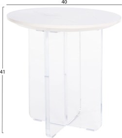 ΤΡΑΠΕΖΙ ΣΑΛΟΝΙΟΥ ACRYLON HM9779.01 HPL ΛΕΥΚΟ ΜΑΡΜΑΡΟ-ΑΚΡΥΛΙΚΟ ΠΟΔΙ Φ40x41Υεκ.