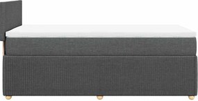 vidaXL Κρεβάτι Boxspring με Στρώμα Σκούρο Γκρι 100x200 εκ. Υφασμάτινο