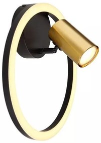 Απλίκα Φωτιστικό Τοίχου Σποτ 1xGU10 LED 5W Μαύρο-Χρυσό Φ30 Marrie 57033-1 Globo Lighting-57033-1-Μαύρο-Χρυσό 57033-1