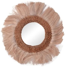 Καθρέπτης Fraklone Inart abaca σε φυσικό Φ50x4εκ 339-000027-339-000027-Καφέ 339-000027