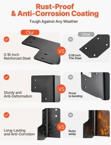 VEVOR 8pcs Workbench Corner Brackets Kit 6.5 x 6.5 x 6.5 in/165 x 165 x 165 mm