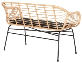 ΚΑΝΑΠΕΣ ALLEGRA HM6077 ΜΑΥΡΟ ΜΕΤΑΛΛΟ-ΜΠΕΖ ΣΥΝΘ.RATTAN 120x62x80Υεκ. (1 Τεμμάχια)