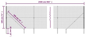 vidaXL Συρματόπλεγμα Περίφραξης Πράσινο 1,8 x 25 μ. με Καρφωτές Βάσεις