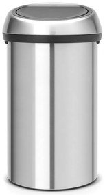 Κάδος Brabantia Touch Bin 647255, 60 l, Ομαλό και αθόρυβο άνοιγμα, ανθεκτικός στα δακτυλικά αποτυπώματα, Inox/matt
