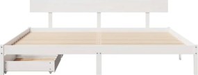 vidaXL Σκελετός Κρεβ. Χωρίς Στρώμα Λευκό 180x200 εκ Μασίφ Πεύκο