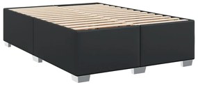 vidaXL Κρεβάτι Boxspring με Στρώμα Μαύρο 140x190εκ.από Συνθετικό Δέρμα