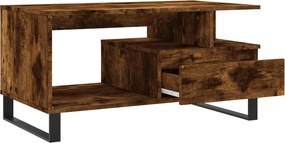 vidaXL Τραπεζάκι Σαλονιού Καπνιστή Δρυς 90x49x45 εκ. Επεξεργασμ. Ξύλο