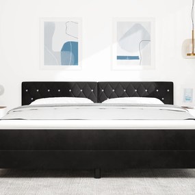 vidaXL LED Κεφαλάρι με Κρύσταλλο Ταφταρισμένο Μαύρο 90 εκ Βελούδο