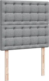 vidaXL Κρεβάτι Boxspring με Στρώμα Ανοιχτό Γκρι 100x200 εκ. Υφασμάτινο