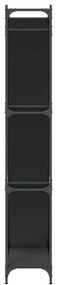 vidaXL Βιβλιοθήκη Μαύρη 79x30x180 εκ. Επεξεργασμένο Ξύλο & Μέταλλο