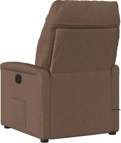 vidaXL Πολυθρόνα Μασάζ Ανακλινόμενη Καφέ Υφασμάτινη