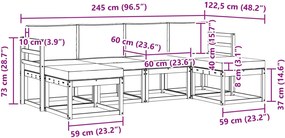 vidaXL Σειρά Καναπέ Εξωτερικού 6 pcs Άσπρο και Ανθρακί Πολυεστέρας