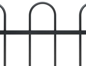 vidaXL Φράχτης Κήπου με Κορυφή από Ατσάλι 714,5 x 120 εκ. Μαύρος