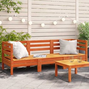 vidaXL Corner Sofa 3-θέσιο Solid Pine Wood Κερί Παλαίωσης 3-Seater