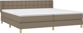 vidaXL Κρεβάτι Boxspring με Στρώμα Taupe 180x200 εκ. Υφασμάτινο