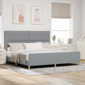 vidaXL Κρεβάτι Φωτεινού Γκρι 200x200 εκ. Υφασμάτινο