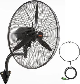 VEVOR 24" Oscillating Wall Mist Fan Metal 3 Speeds 115W
